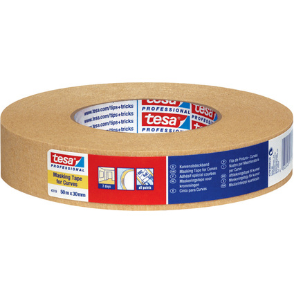 tesa Maler Krepp 4319 Papierabdeckband, 30 mm x 50 m