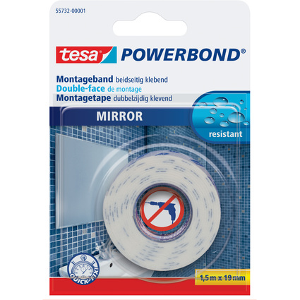 tesa Powerbond Montageband fr Spiegel, 19 mm x 1,5 m