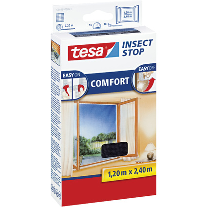 tesa Fliegengitter COMFORT fr bodentiefe Fenster, anthrazit