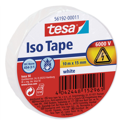 tesa Isolierband ISO TAPE, 15 mm x 10 m, wei