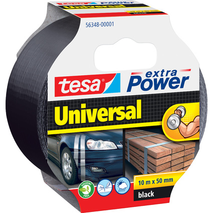 tesa Folienband extra Power Universal, 50 mm x 10 m, schwarz