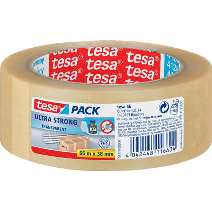 tesapack Verpackungsklebeband ultra strong, 38 mm x 66 m