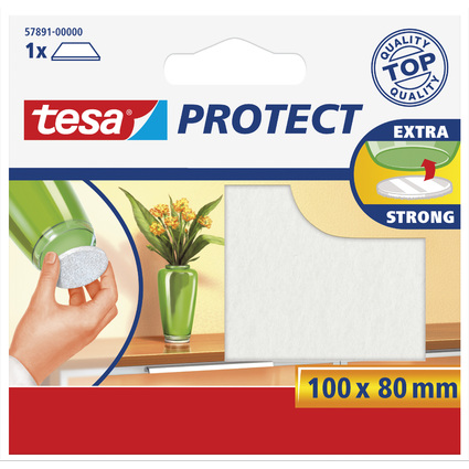 tesa Protect Filzgleiter, wei, Mae: 100 x 80 mm