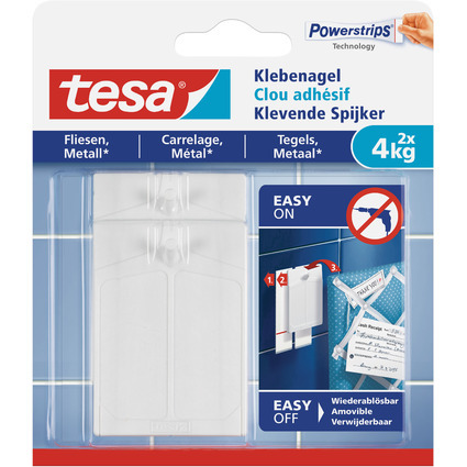 tesa Powerstrips Klebenagel fr Fliesen und Metall, 4,0 kg