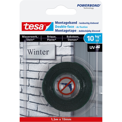 tesa Powerbond Montageband fr Mauerwerk, 19 mm x 1,5 m