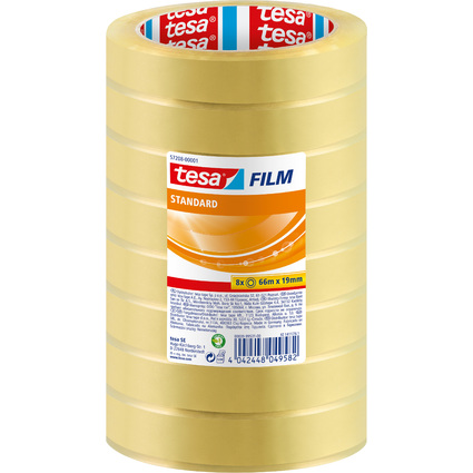 tesa Film standard, transparent, 19 mm x 66 m