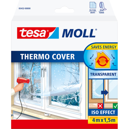 tesa MOLL Thermo Cover Fensterisolierfolie, 4,0 m x 1,5 m