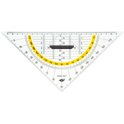 WEDO Geometriedreieck, Hypotenuse 250 mm, abnehmbarer Griff