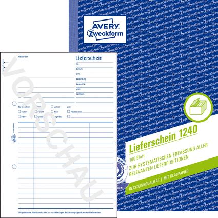 AVERY Zweckform Formularbuch "Lieferschein", RC, A5