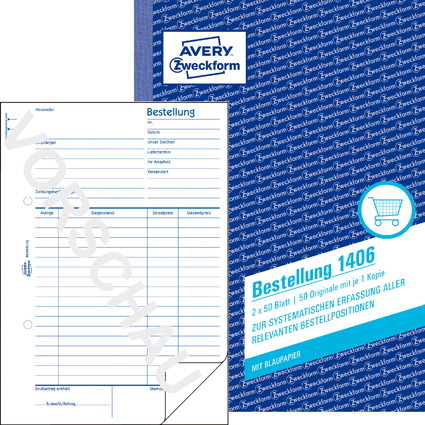 AVERY Zweckform Formularbuch "Bestellung", A5, 2 x 50 Blatt