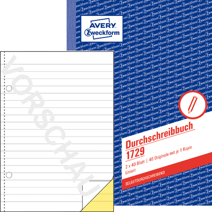 AVERY Zweckform Formularbuch "Durchschreibebuch", A5