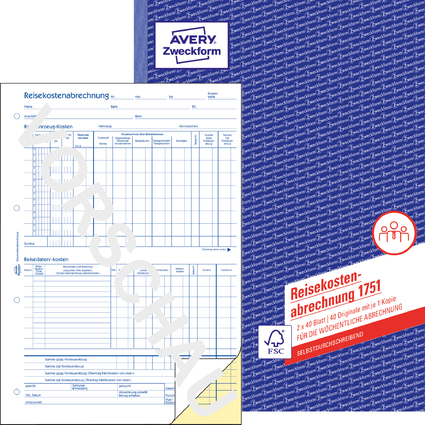 AVERY Zweckform Formularbuch "Reisekostenabrechnung", SD, A4