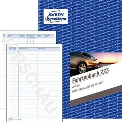 AVERY Zweckform Formularbuch "Fahrtenbuch", A5, 40 Blatt