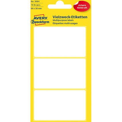 AVERY Zweckform Vielzweck-Etiketten, 66 x 38 mm, weiß, KP