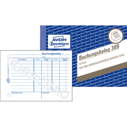 AVERY Zweckform Formularbuch "Buchungsbeleg", A6 quer