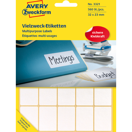 AVERY Zweckform Vielzweck-Etiketten, 32 x 23 mm, weiß, FP