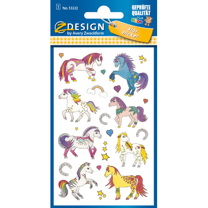 AVERY Zweckform ZDesign KIDS Sticker "Pferde", geprgt