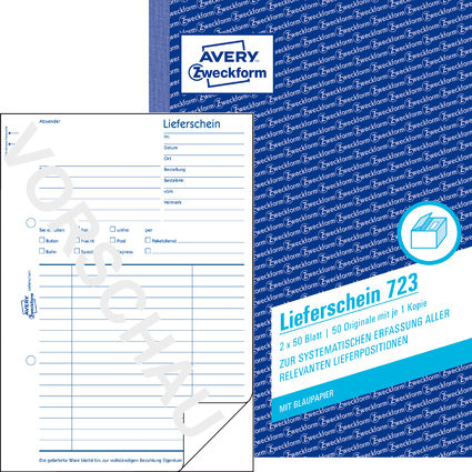 AVERY Zweckform Formularbuch "Lieferschein", 2 x 50 Blatt