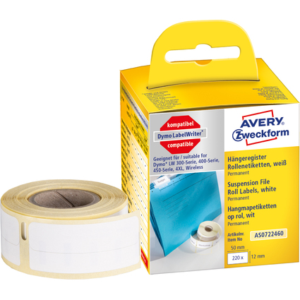 AVERY Zweckform Rollenetiketten, 50 x 12 mm, wei