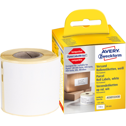 AVERY Zweckform Rollenetiketten, 101 x 54 mm, weiß