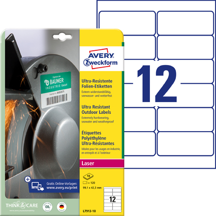 AVERY Zweckform Ultra-Resist. Folien-Etiketten, 99,1x42,3 mm