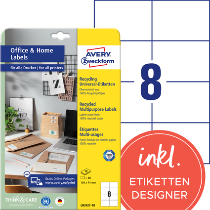 AVERY Zweckform Recycling-Universal-Etiketten Home Office