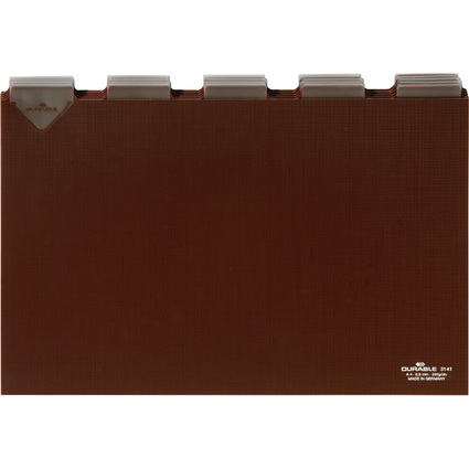 DURABLE Karteiregister, A4 quer, braun, 25-teilig