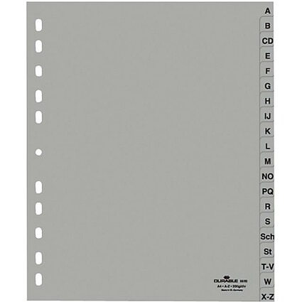 DURABLE Kunststoff-Register, A-Z, A4, überbreit, 20-teilig