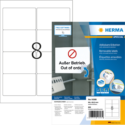 HERMA Universal-Etiketten SPECIAL, 96 x 63,5 mm, wei