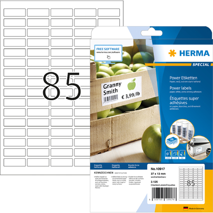 HERMA Power Etiketten SPECIAL, 37 x 13 mm, wei