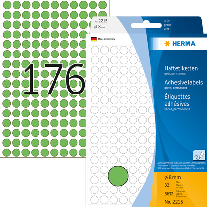 HERMA Markierungspunkte, Durchmesser: 8 mm, grn