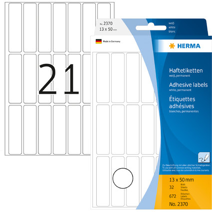 HERMA Vielzweck-Etiketten, 13 x 50 mm, weiß, Großpackung
