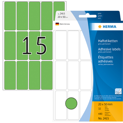 HERMA Vielzweck-Etiketten, 20 x 50 mm, grün, Großpackung