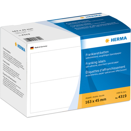 HERMA Frankier-Etiketten, 163 x 45 mm, doppelt, wei