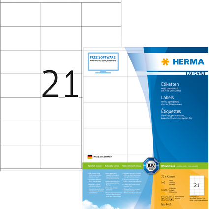 HERMA Universal-Etiketten PREMIUM, 70 x 42 mm, wei