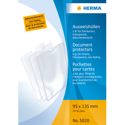 HERMA Ausweishülle, PP, 1-fach, 0,14 mm, Format: 95 x 135 mm