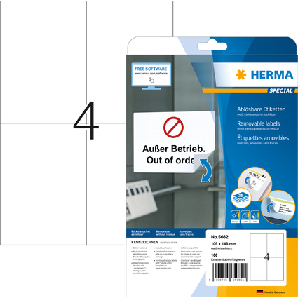HERMA Universal-Etiketten SPECIAL, 105 x 148 mm, weiß