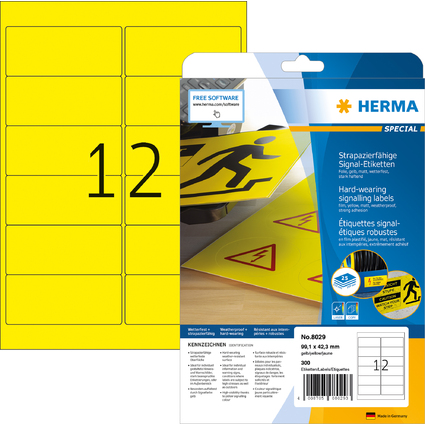 HERMA Signal-Etiketten SPECIAL, 99,1 x 42,3 mm, gelb