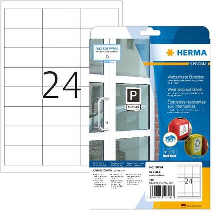 HERMA Wetterfeste Etiketten aus Spezialpapier, 66 x 33,8 mm