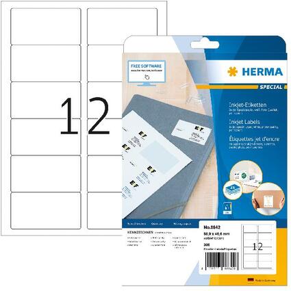 HERMA Inkjet-Etiketten SPECIAL, 88,9 x 46,6 mm, wei