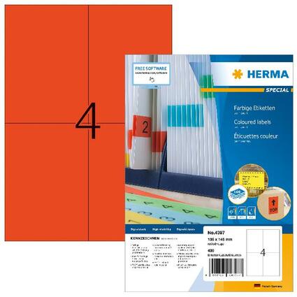 HERMA Universal-Etiketten SPECIAL, 105 x 148 mm, rot