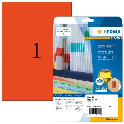 HERMA Universal-Etiketten SPECIAL, 210 x 297 mm, rot