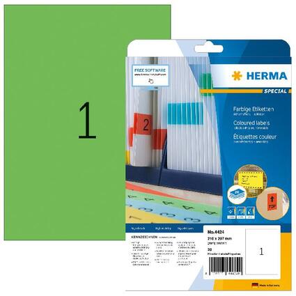 HERMA Universal-Etiketten SPECIAL, 210 x 297 mm, grün