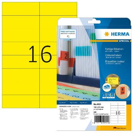 HERMA Universal-Etiketten SPECIAL, 105 x 37 mm, gelb