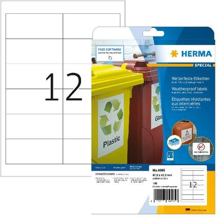 HERMA Inkjet Folien-Etiketten, 97,0 x 42,3 mm, wei