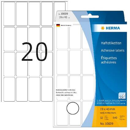 HERMA Vielzweck-Etiketten, 19 x 40 mm, zur Handbeschriftung
