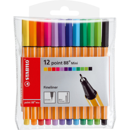 STABILO Fineliner point 88 Mini, 12er Kunststoffetui
