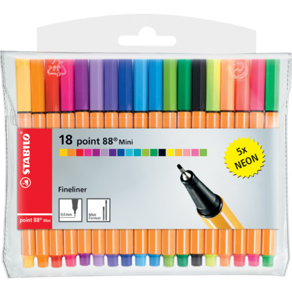 STABILO Fineliner point 88 Mini, 18er Kunststoff-Etui