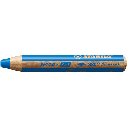 STABILO Multitalentstift woody 3 in 1, rund, mittelblau