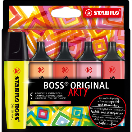 STABILO Textmarker BOSS ORIGINAL, 5er Karton-Etui ARTY